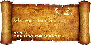 Kövesi Lujza névjegykártya